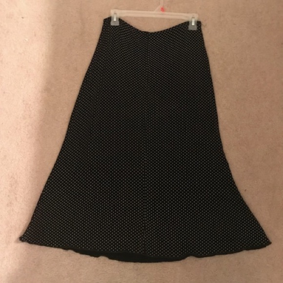 A black midi skirt with cream polka dots - Picture 1 of 1